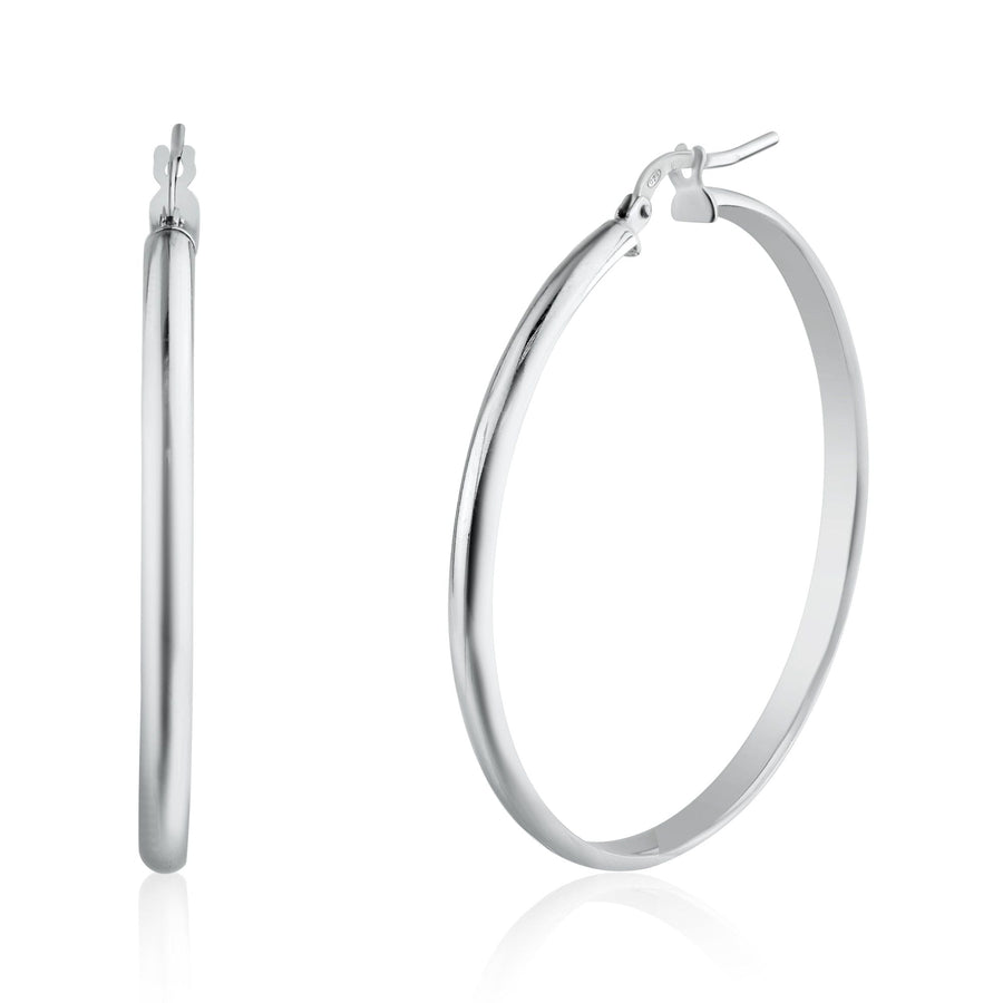 Aretes Aro Media Caña en Plata 925 – Elegancia discreta