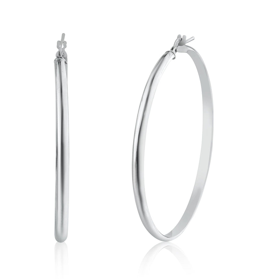 Aretes Aro Media Caña en Plata 925 – Elegancia discreta
