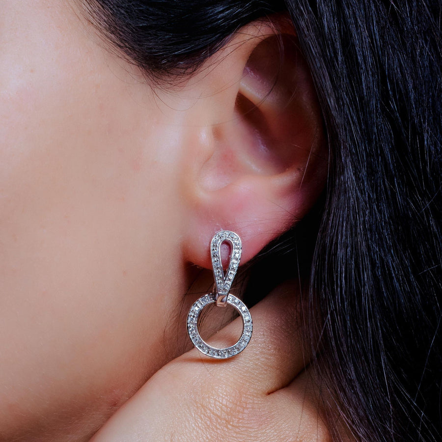 Aretes Círculos Móviles con Circonita en Plata 925 – Brillo en movimiento