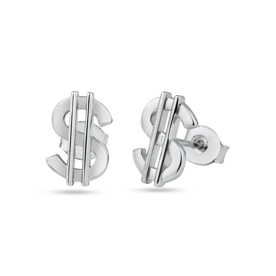 Broqueles Signo de Dólar en Plata 925 – Encanto divertido