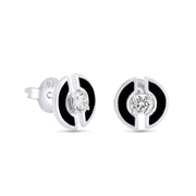 Broqueles Blanco y Negro en Plata 925 – Contraste divertido