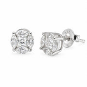 Broqueles de Moissanita en Plata 925 – Brillo con halo