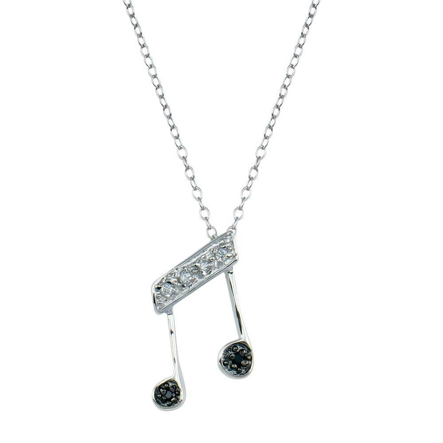 Collar Nota Musical con Circonitas - Plata 925 con Rodio