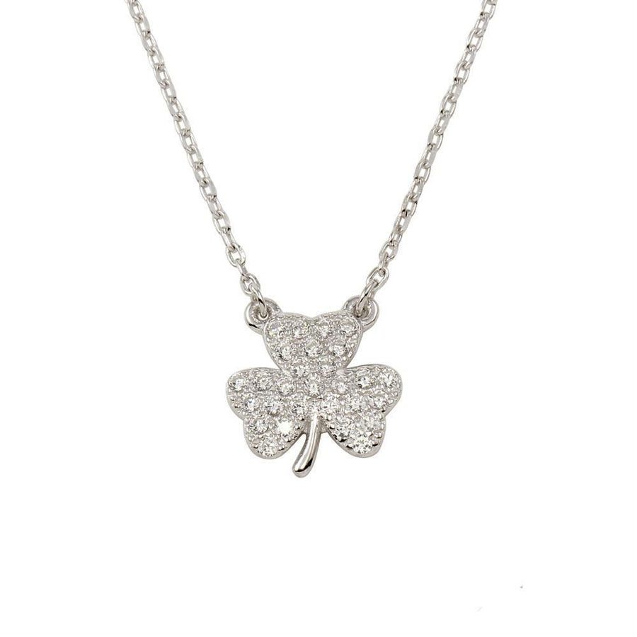 Collar Trébol con Circonitas Cúbicas - Plata 925 con Rodio