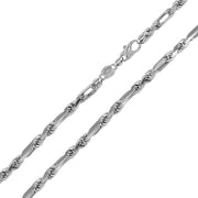 Cadena Figarope de 4,6 mm en Plata 925 – Textura trenzada