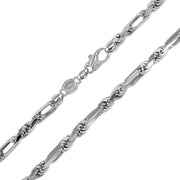 Cadena Figarope de 4,6 mm en Plata 925 – Textura trenzada