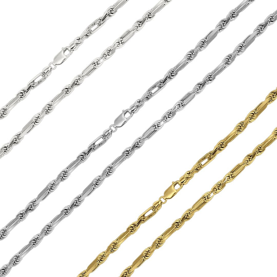 Cadena Figarope de 4,6 mm en Plata 925 – Textura trenzada
