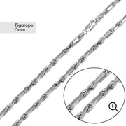 Cadena Figarope de 4,6 mm en Plata 925 – Textura trenzada