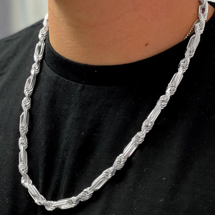 Cadena Figarope de 4,6 mm en Plata 925 – Textura trenzada