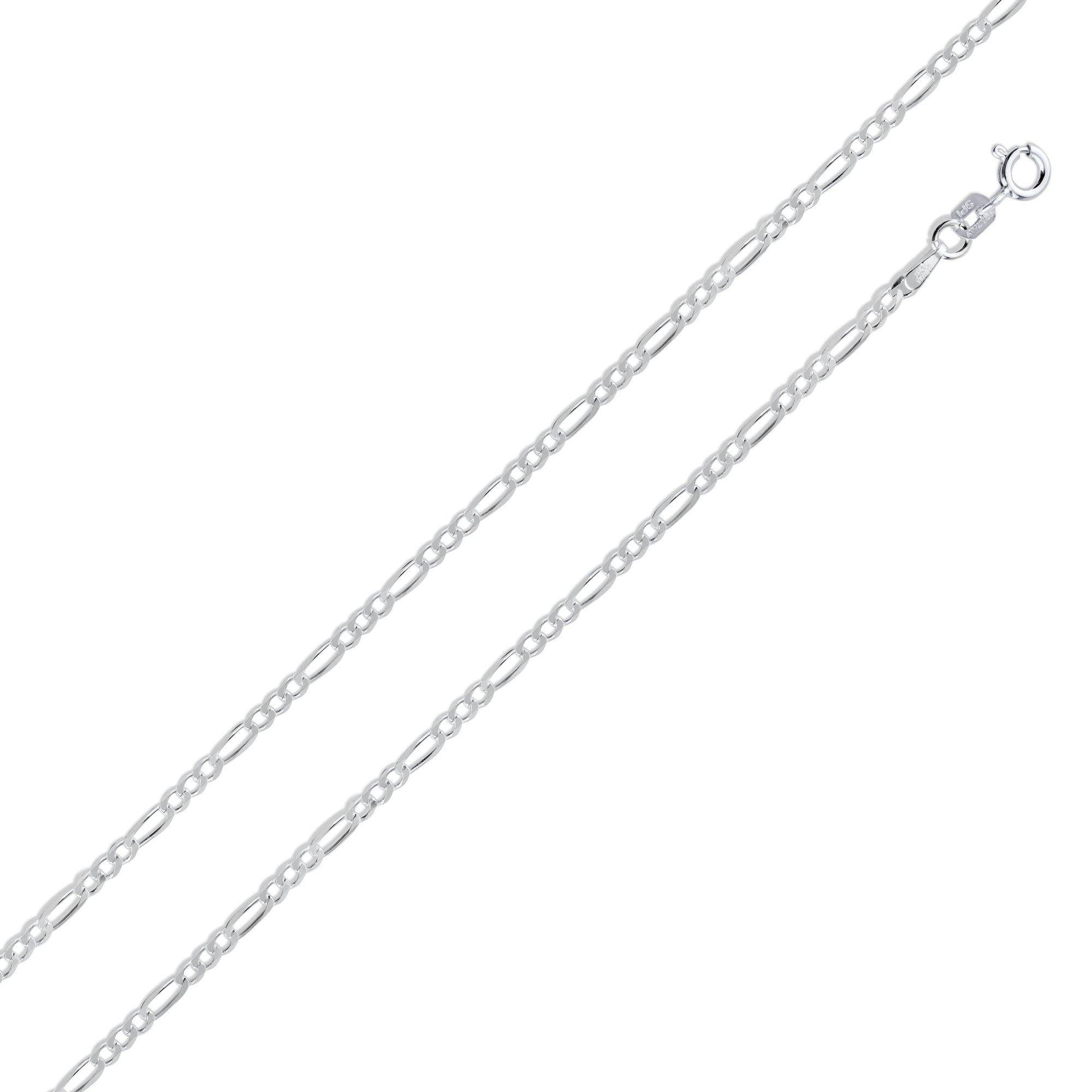 Cadena Figaro de 7,8 mm en Plata 925 – Acabado pulido
