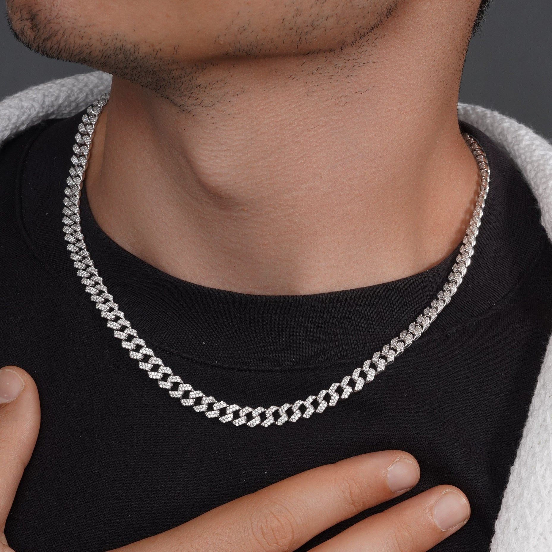 Cadena Miami con Circonitas de 7,2 mm en Plata 925 – Brillo que destaca