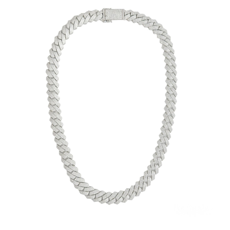 Cadena Miami Cubana con Circonitas en Plata 925 – Presencia audaz