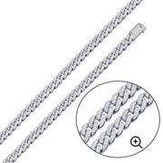Cadena Miami Curb con Circonitas de 9,5 mm en Plata 925 – Lujo cubano