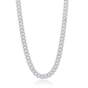 Cadena Miami Curb con Circonitas de 9,5 mm en Plata 925 – Lujo cubano