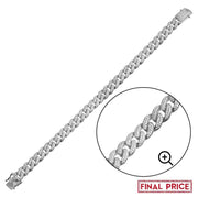 Cadena Miami Curb con Circonitas de 9,5 mm en Plata 925 – Lujo cubano