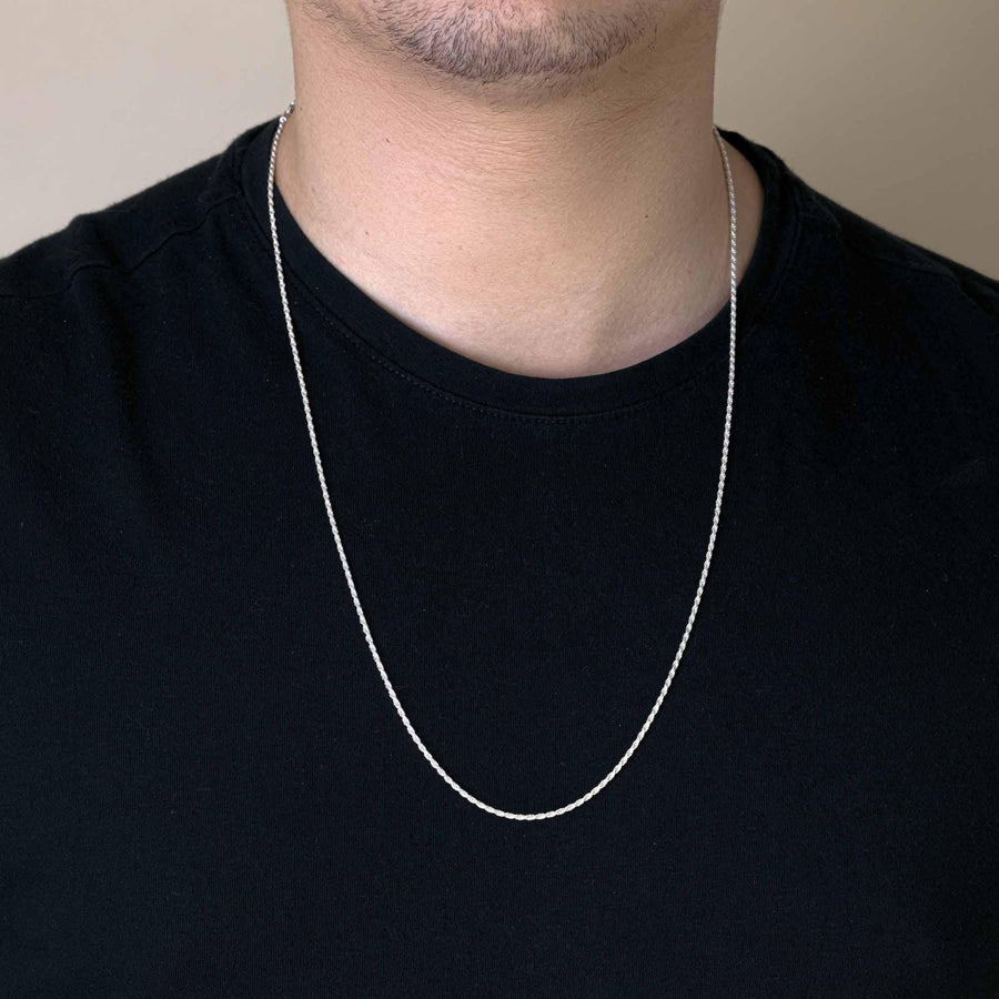 Cadena Rope de 2 mm en Plata 925 – Diseño trenzado