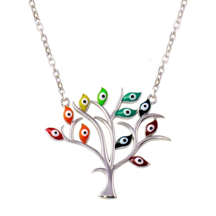 Collar Árbol de la Vida y Ojo Turco en Plata 925 – Vitalidad protectora