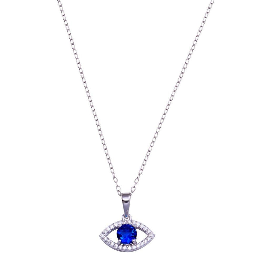 Collar Ojo Turco Azul con Circonitas en Plata 925 – Protección moderna