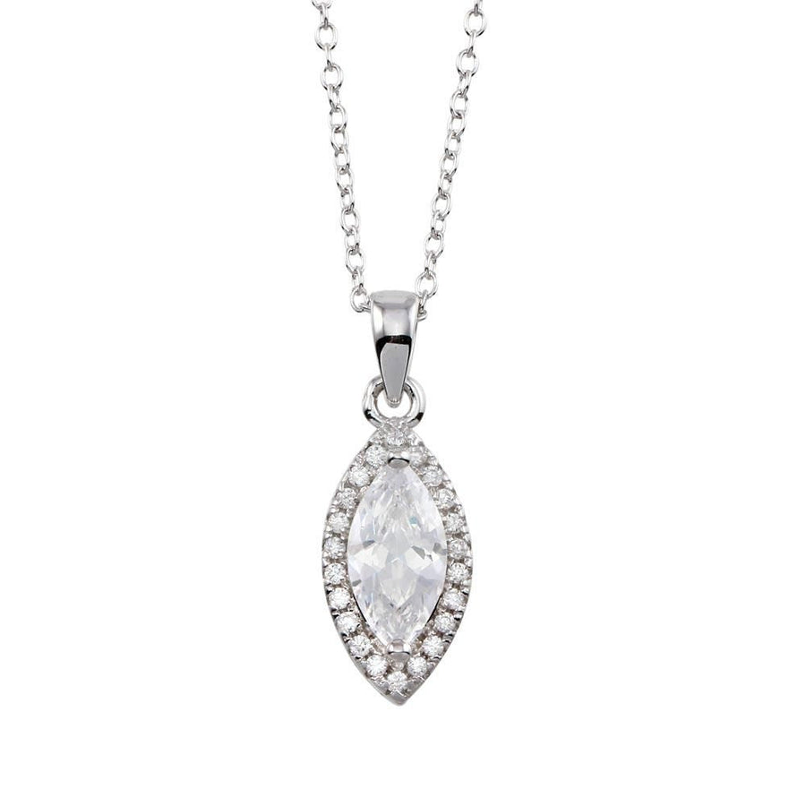 Collar Marquesa con Halo de Circonitas en Plata 925 – Brillo elegante