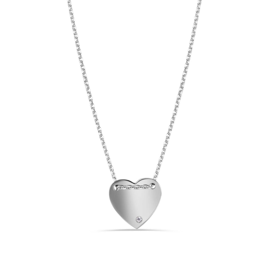 Collar Corazón Personalizable con Circonita en Plata 925 – Grabado especial