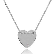 Collar Corazón Personalizable con Circonita en Plata 925 – Grabado especial