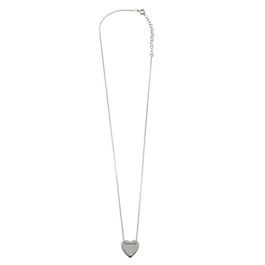 Collar Corazón Personalizable con Circonita en Plata 925 – Grabado especial