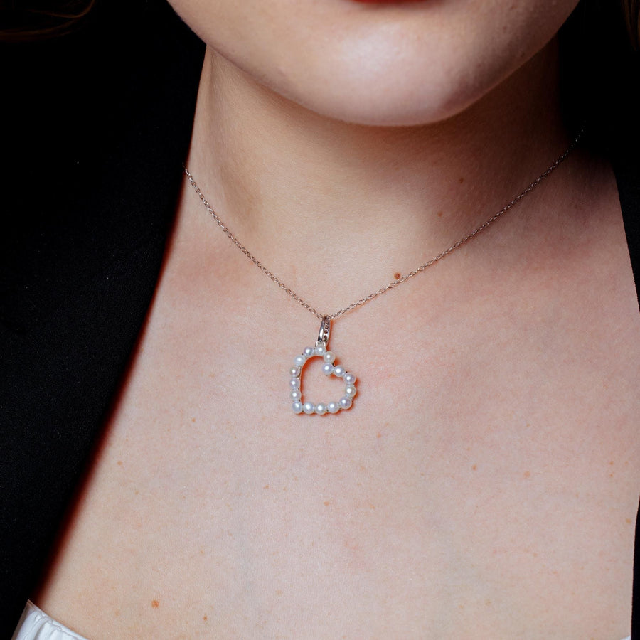 Collar Corazón con Perla en Plata 925 – Delicadeza atemporal