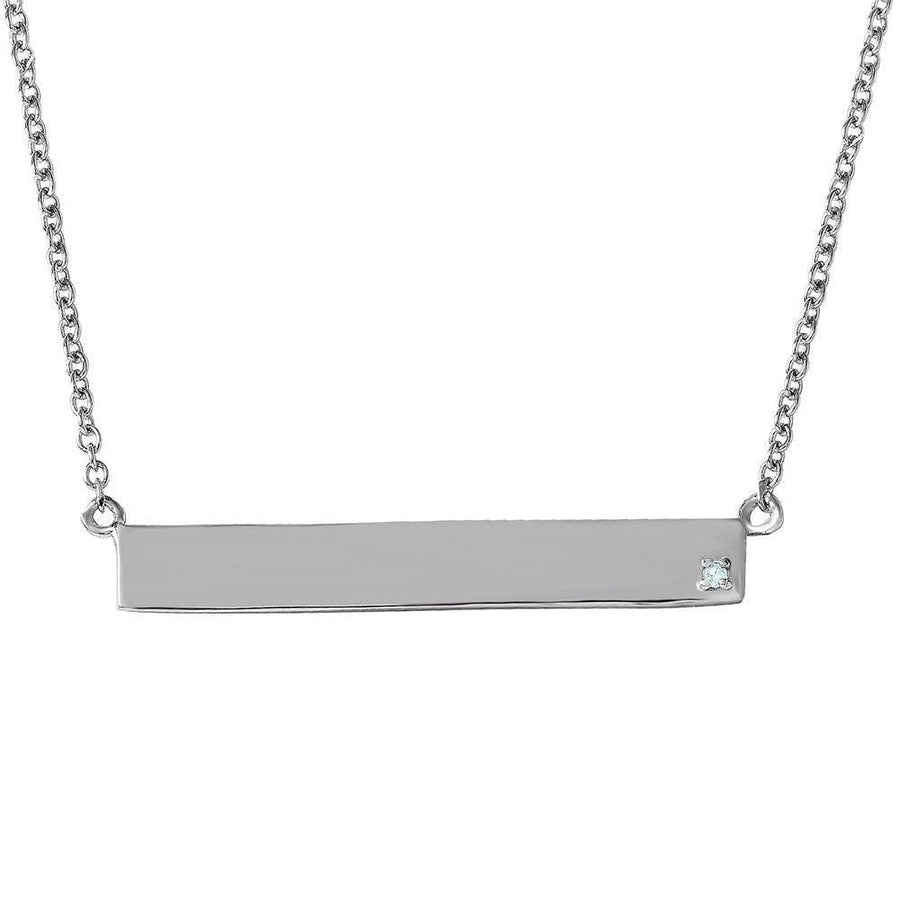 Collar Barra con Diamante en Plata 925 – Brillo minimalista