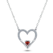 Collar Corazón Abierto con Circonita en Plata 925 – Regalo para mamá