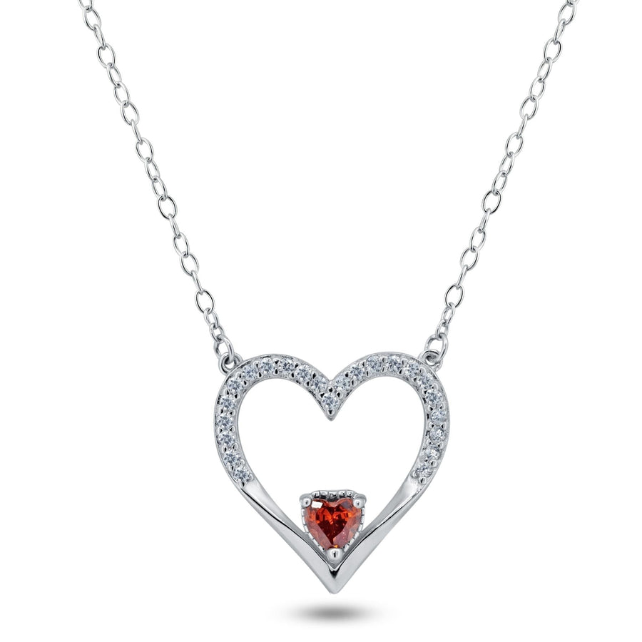 Collar Corazón Abierto con Circonita en Plata 925 – Regalo para mamá