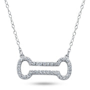 Collar Hueso de Perro con Circonitas en Plata 925 – Brillo canino