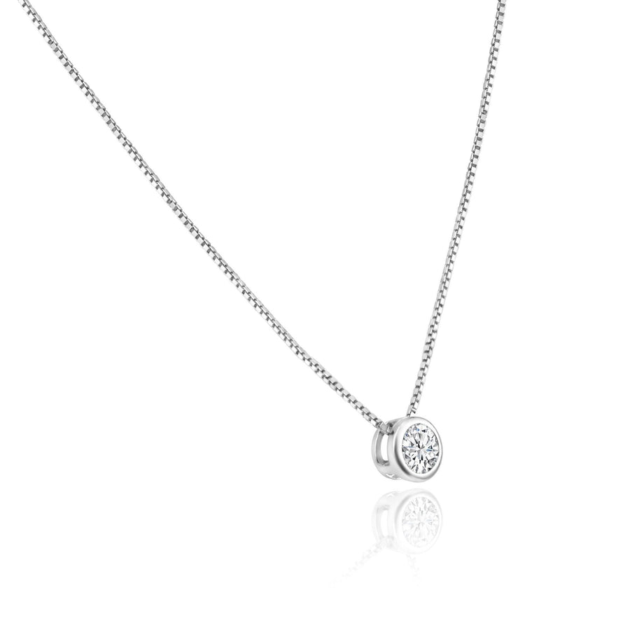 Collar Solitario con Circonita Redonda en Plata 925 – Elegancia clásica