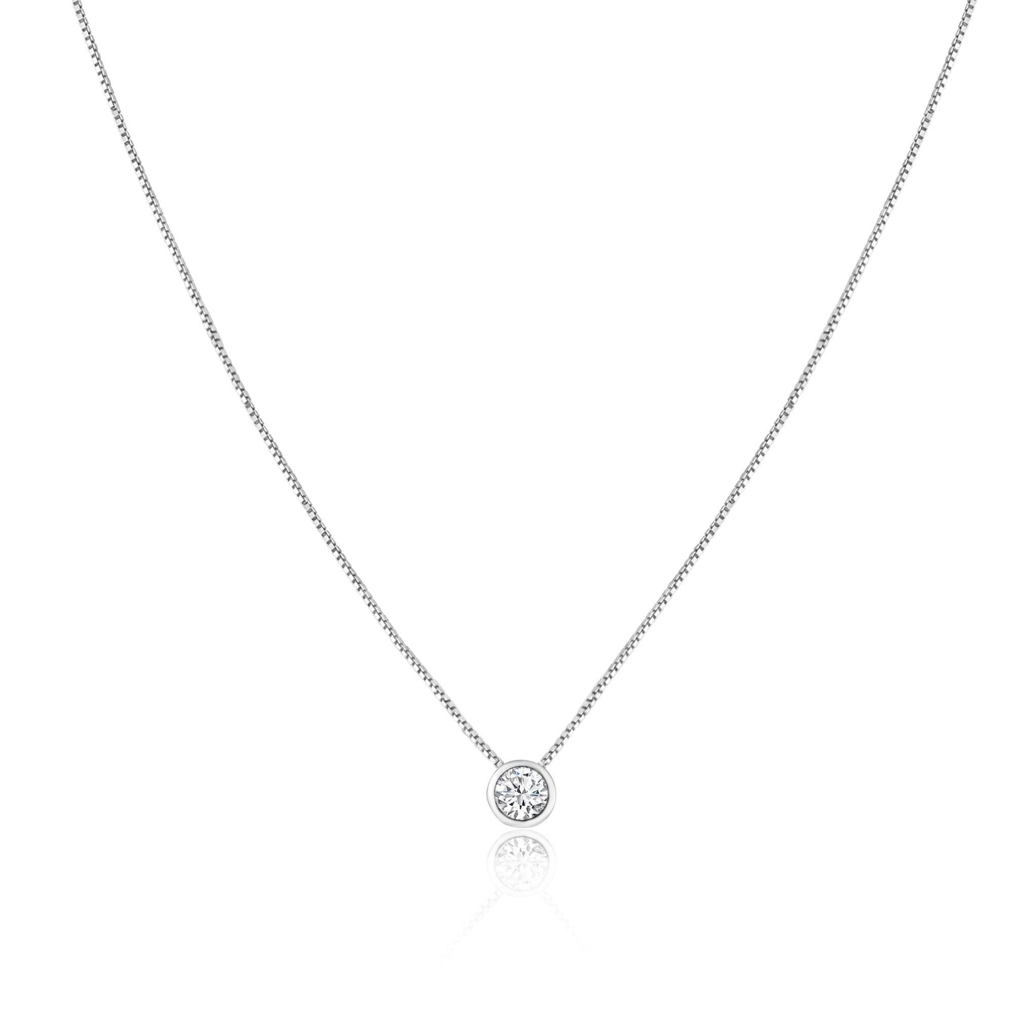 Collar Solitario con Circonita Redonda en Plata 925 – Elegancia clásica