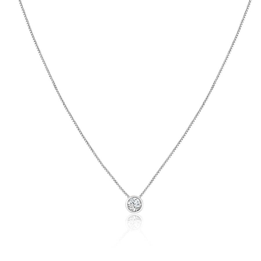 Collar Solitario con Circonita Redonda en Plata 925 – Elegancia clásica
