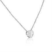 Collar Corazón Solitario con Circonita en Plata 925 – Amor con brillo