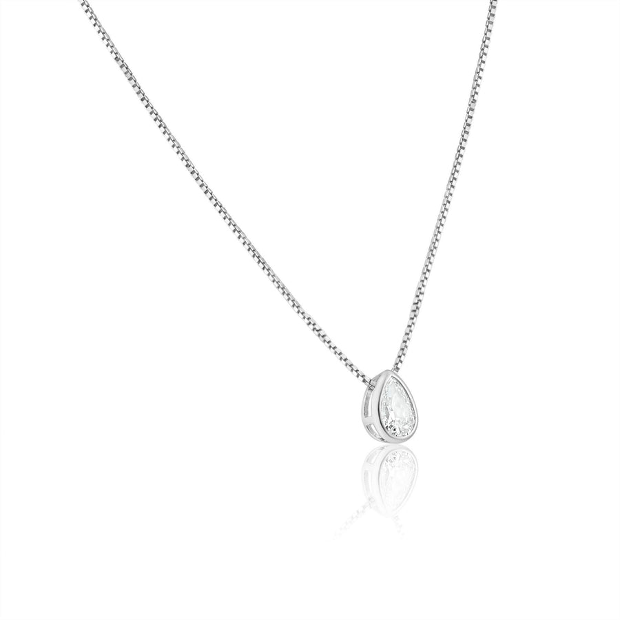 Collar Gota Biselada con Circonita en Plata 925 – Brillo elegante