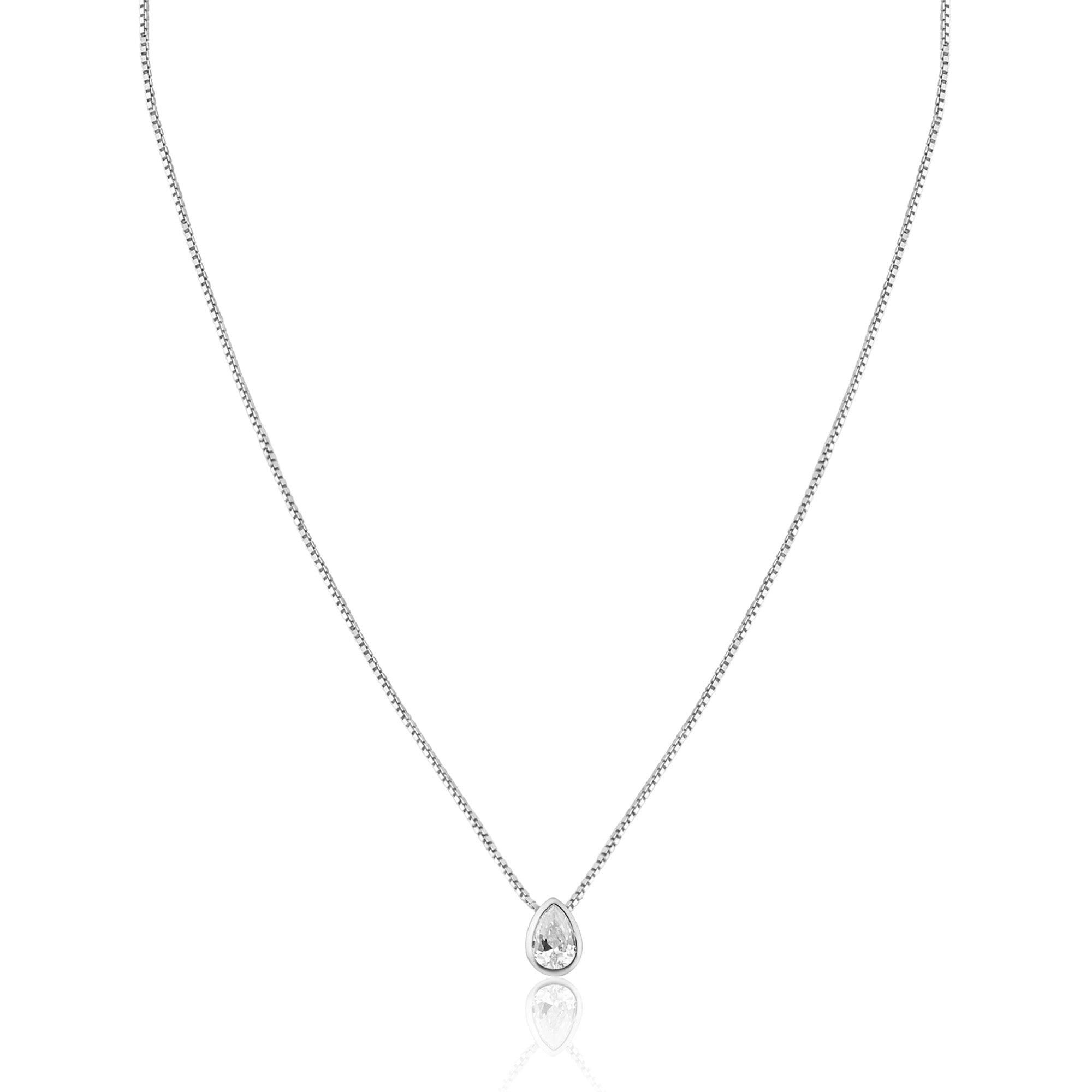 Collar Gota Biselada con Circonita en Plata 925 – Brillo elegante