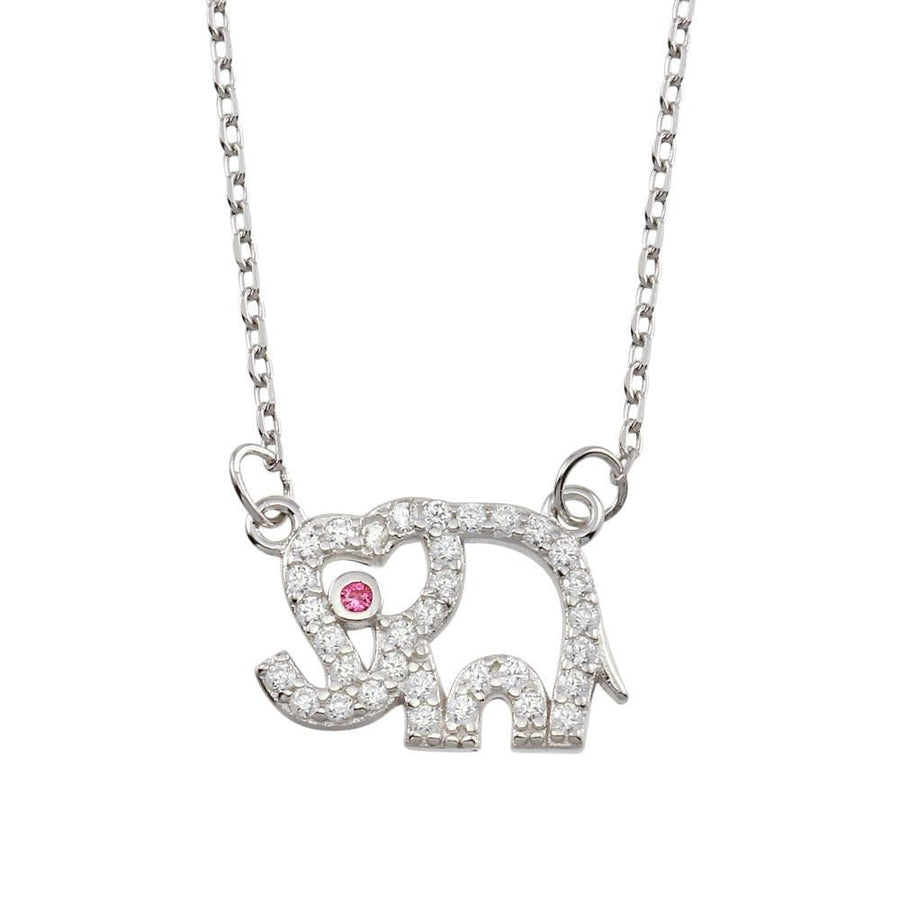 Collar Silueta de Elefante con Circonitas en Plata 925 – Diseño con brillo