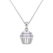 Collar Cupcake con Circonitas en Plata 925 – Dulce elegancia