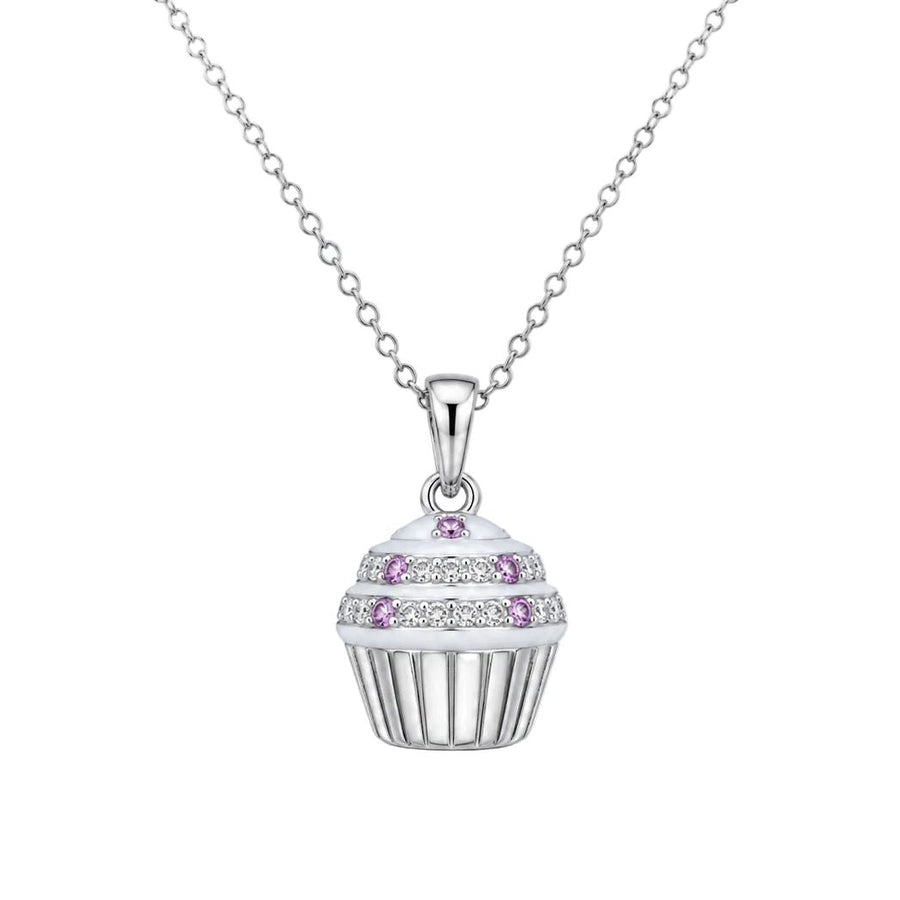 Collar Cupcake con Circonitas en Plata 925 – Dulce elegancia
