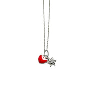 Collar Estrella de David y Corazón en Plata 925 – Toque rojo