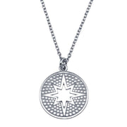 Collar Disco con Estrella Calada en Plata 925 – Fantasía elegante
