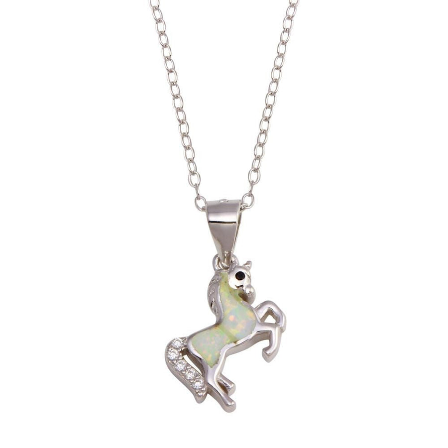 Collar Unicornio con Ópalo Sintético en Plata 925 – Magia y fantasía