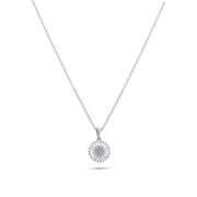 Collar Girasol con Baguettes y Zirconia en Plata 925 – Luz floral