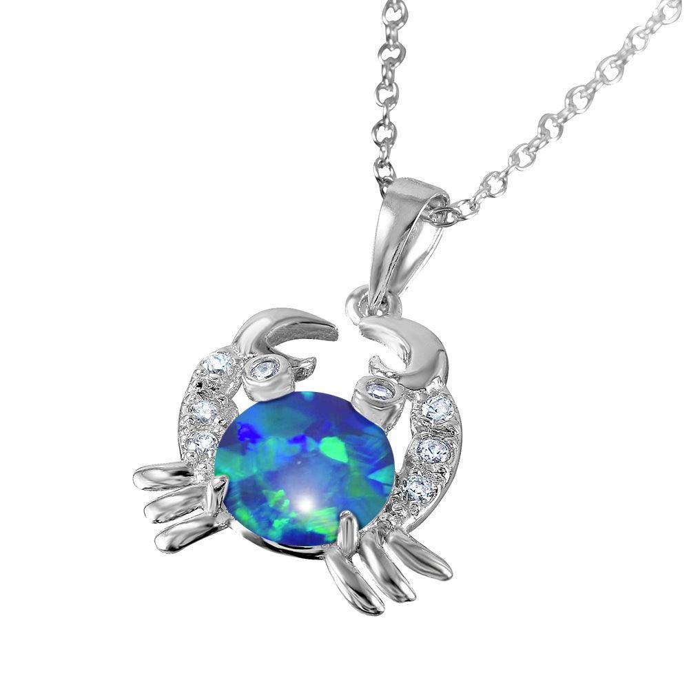 Collar Cangrejo con Ópalo en Plata 925 – Punto focal luminoso