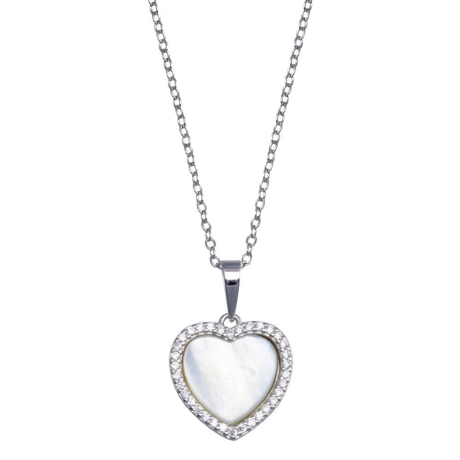 Collar Corazón de Nácar con Halo en Plata 925 – Elegancia y afecto