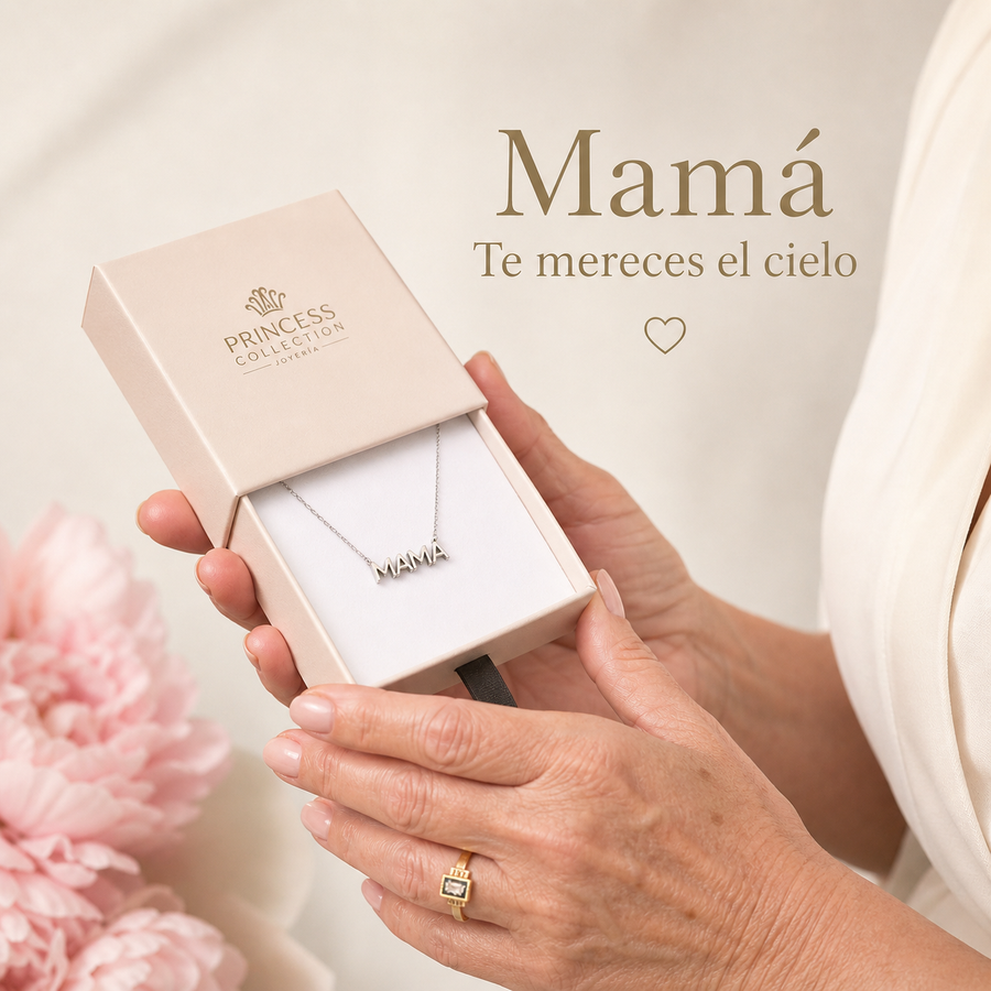 Collar "MAMÁ" - Plata .925 con acabado en rodio