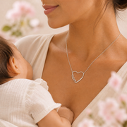 Collar corazón "mom" - Plata .925 platinado en rodio