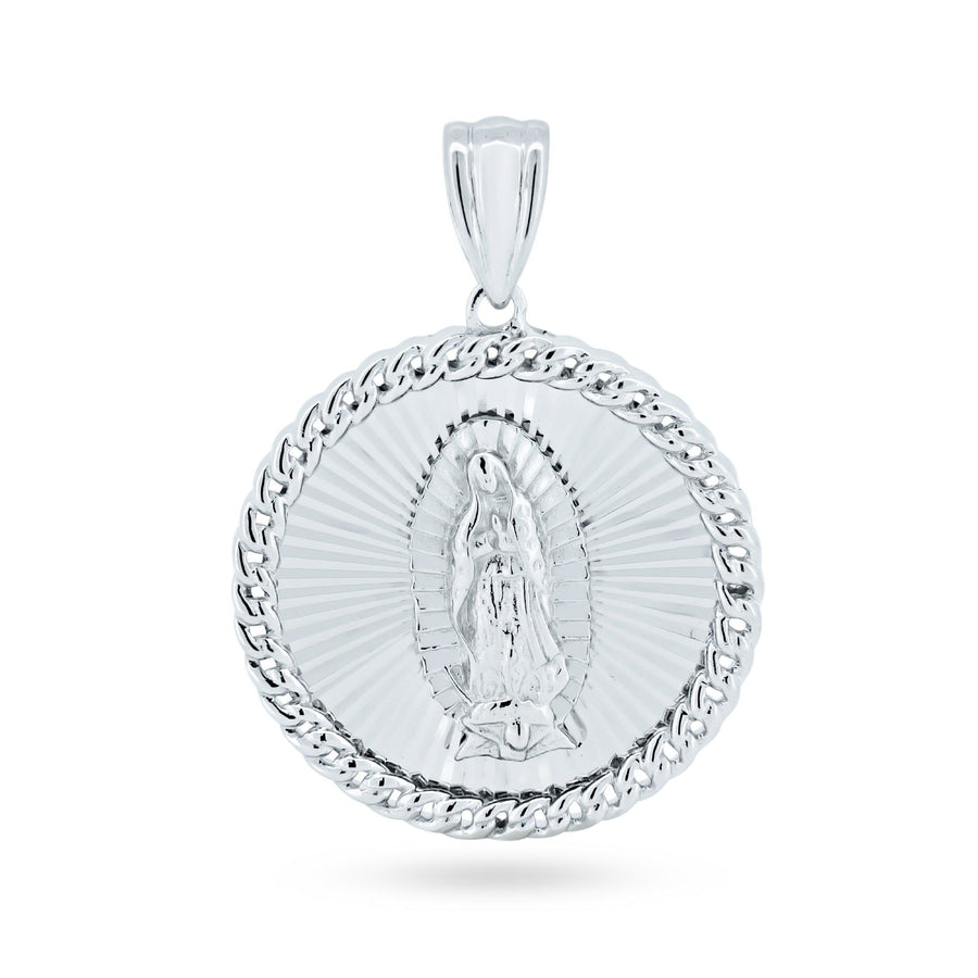 Dije Medallón Virgen de Guadalupe con Circonitas en Plata 925 – Fe con estilo