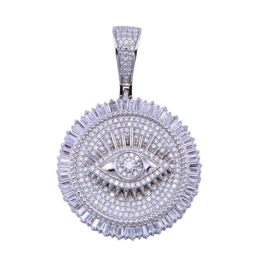Dije Disco de Ojo con Circonitas en Plata 925 – Encanto místico